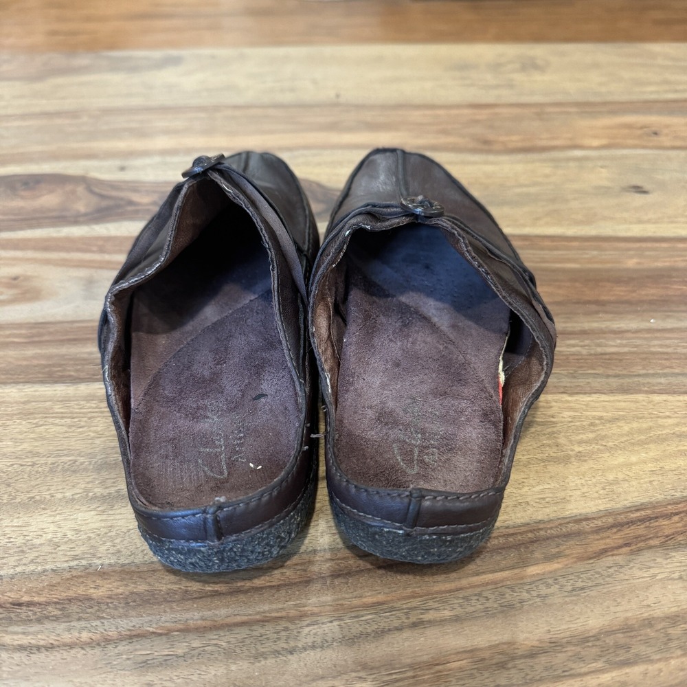 VTG!‎ Clarks Active Air Brown Leather Mules Clog Shoe Women 8M Wide Slip On - Picture 5 of 13
